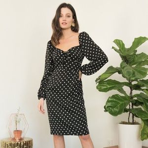 YUMI KIM Midi Polka Dot Dress